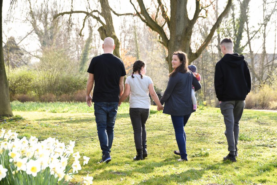 Corinna Lange mit ihrer Familie